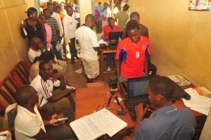 Crowds at an ID registration center