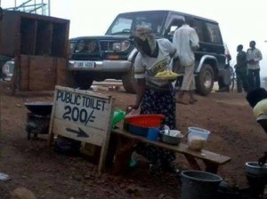 Public toilet and food