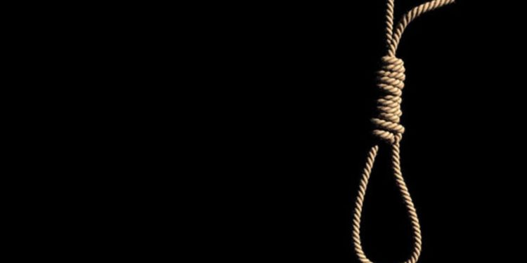 Man hangs self over land